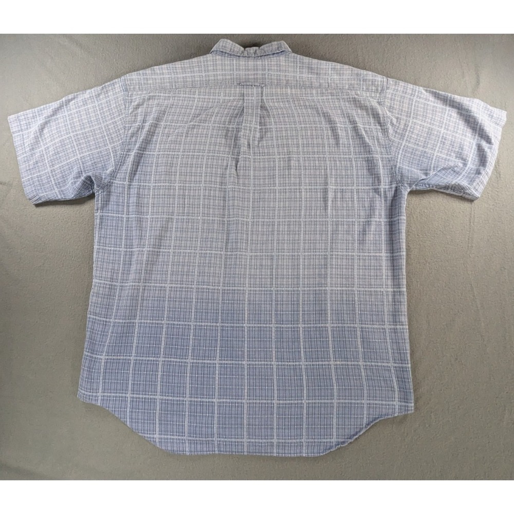 Big Dogs Mens Vintage 90s Plaid Button Down Shirt XL Blue White Short Sleeve - Picture 2 of 10